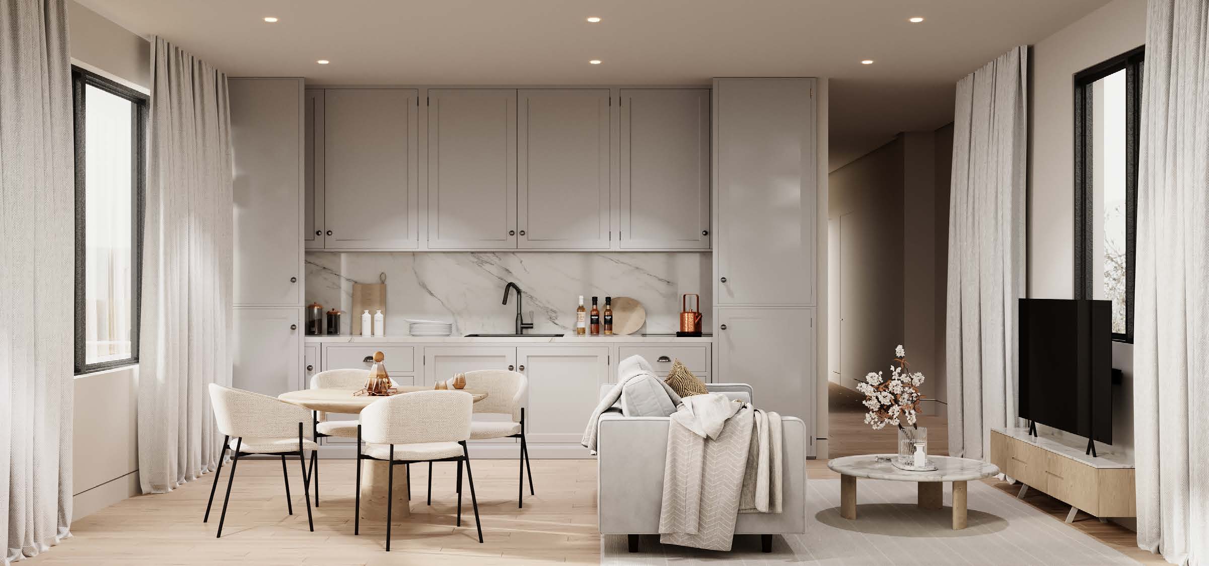 Kitchen specification — quartz worktops, British-made cabinetry