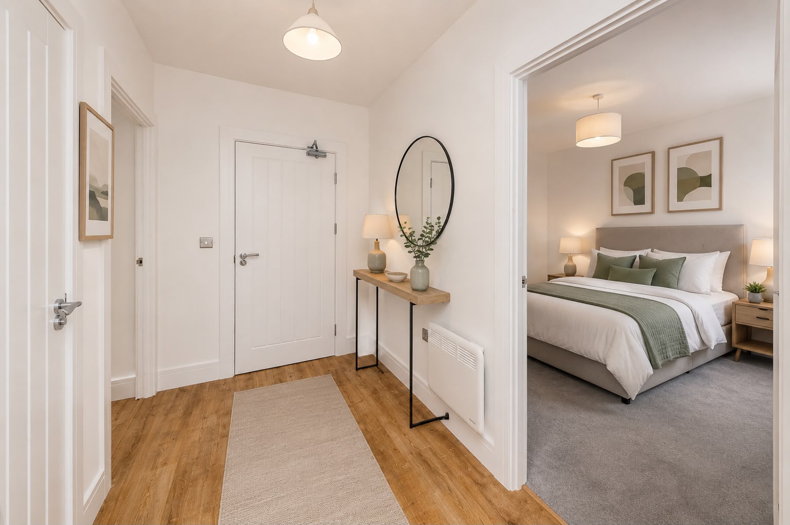 Entrance hall and bedroom